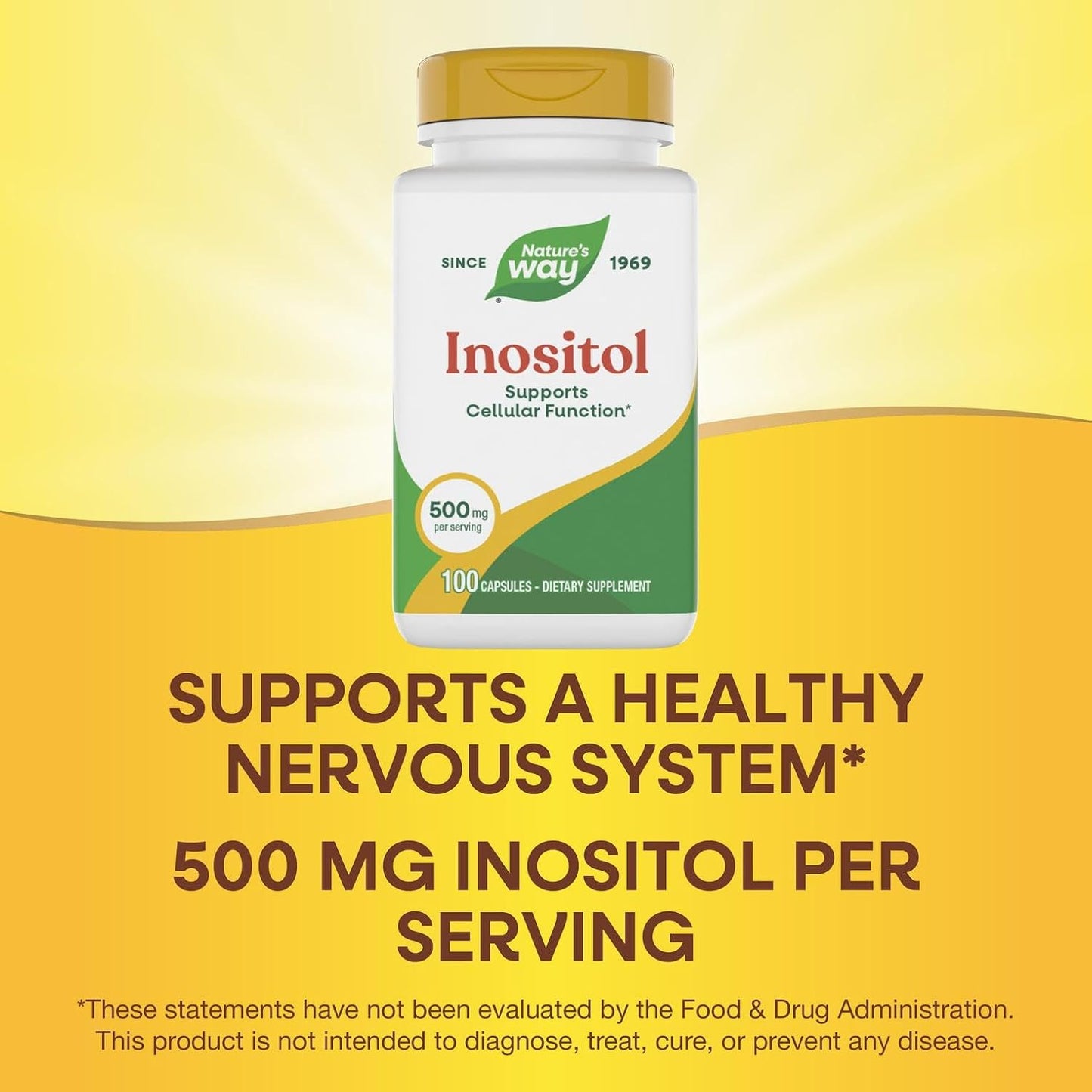 Nature's Way Inositol, Supports Cellular Function & Healthy Nervous System*, 500 mg, 100 Capsules - görsel 4