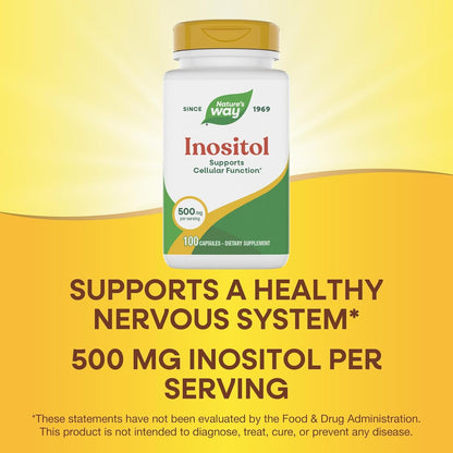 Nature's Way Inositol, Supports Cellular Function & Healthy Nervous System*, 500 mg, 100 Capsules