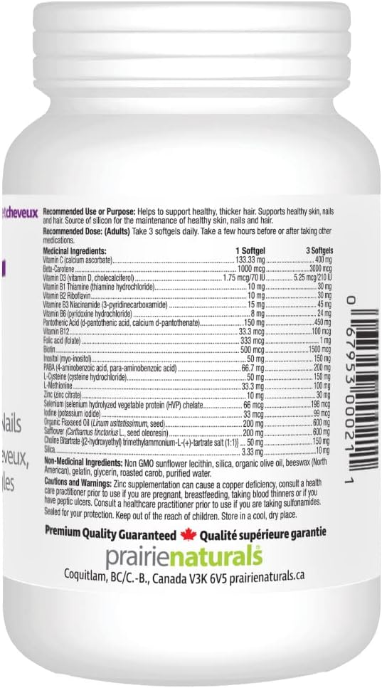 Prairie Naturals Hair Force Soft gel capsules, 90 Soft gel capsules - görsel 3