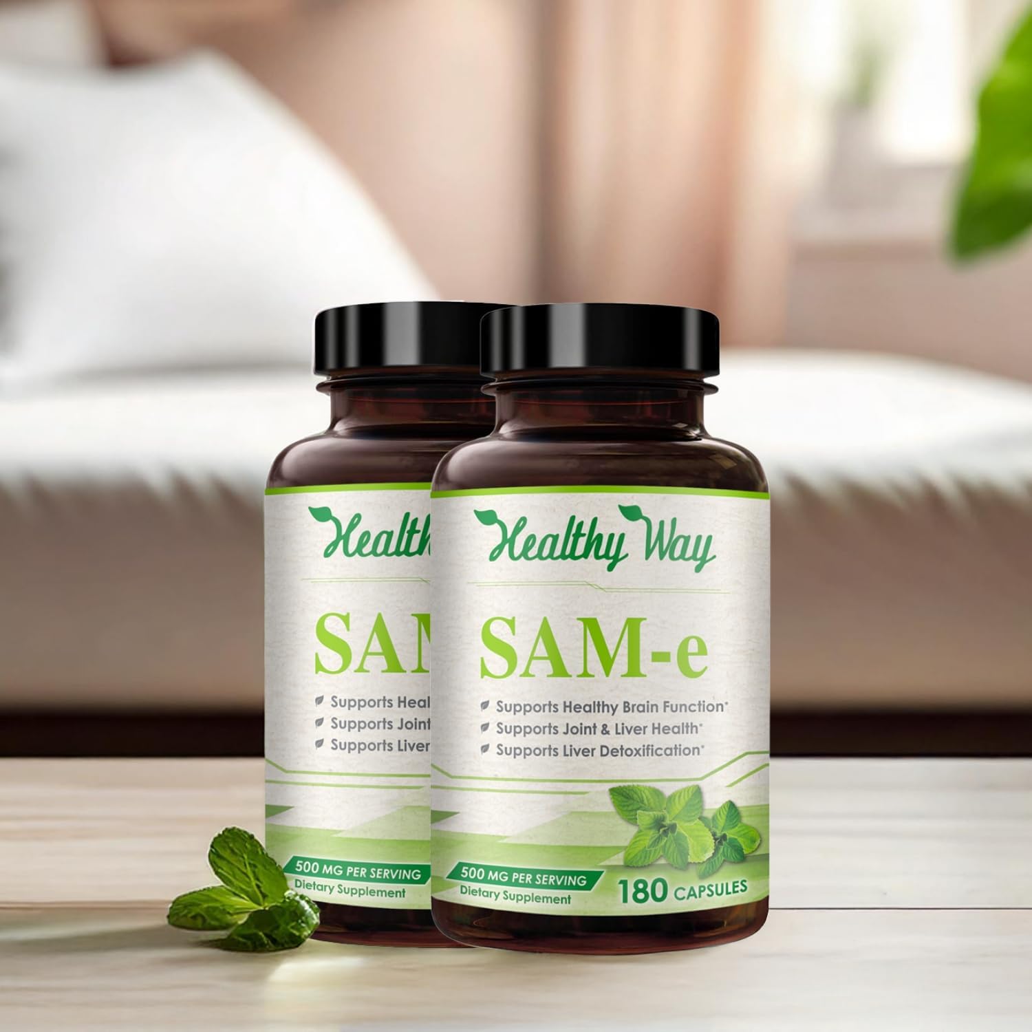 HealthyWayRx 500mg SAM-e Supplement - S-Adenosyl-L-Methionine Capsules for Brain, Liver & Mood Wellness (360 Servings) - görsel 7