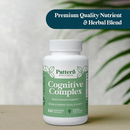 Pattern Wellness Cognitive Complex – Brain Health & Mental Clarity, Lion's Mane, Bacopa & B Vitamins, 60 Capsules