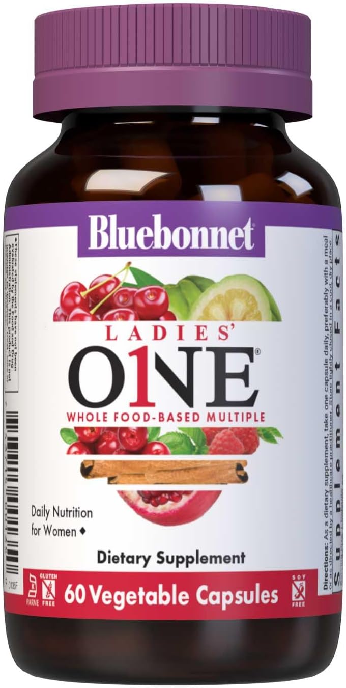 BlueBonnet Nutrition Ladies One Vegetable Capsule, Whole Food Multiple with K2 and Organic Vegetables, 60 Capsules - görsel 1