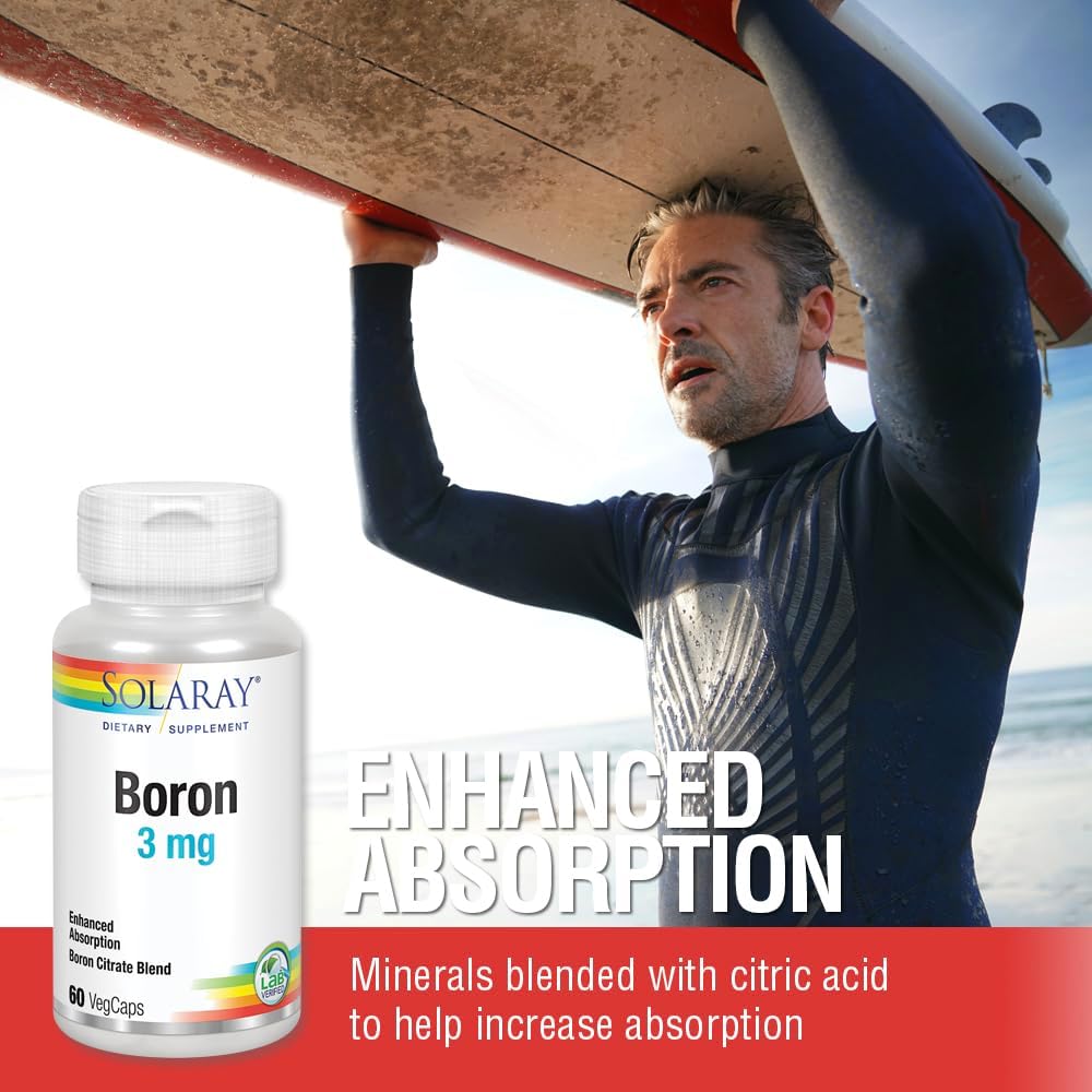 Solaray Boron Citrate 3mg – Herb Base – 60 Vegan Capsules - görsel 4