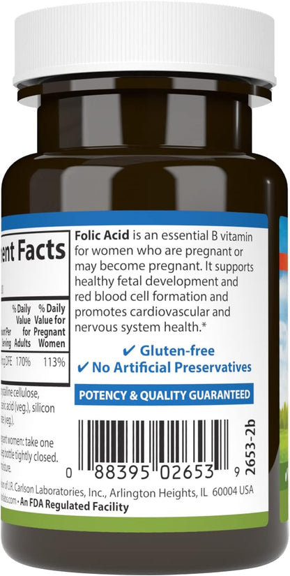 Carlson Folic Acid, 400 mcg – Antenatal Support for Foetal Development
