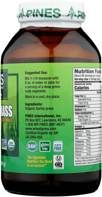 Pines Barley Grass Powder – Organic, 283g