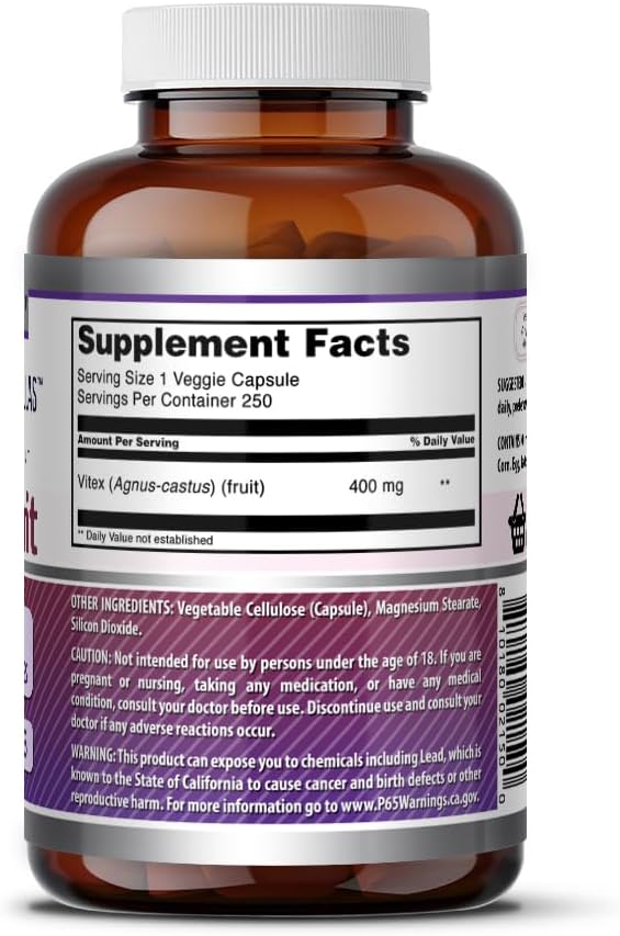 Amazing Formulae Vitex Fruit 400 mg – 250 Veggie Capsules - görsel 5