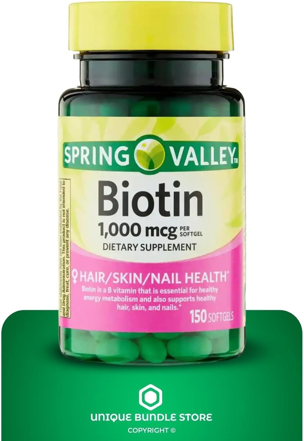 Unique Bundle Biotin 1000mcg - 150 Softgels (Pack of 3) - görsel 5