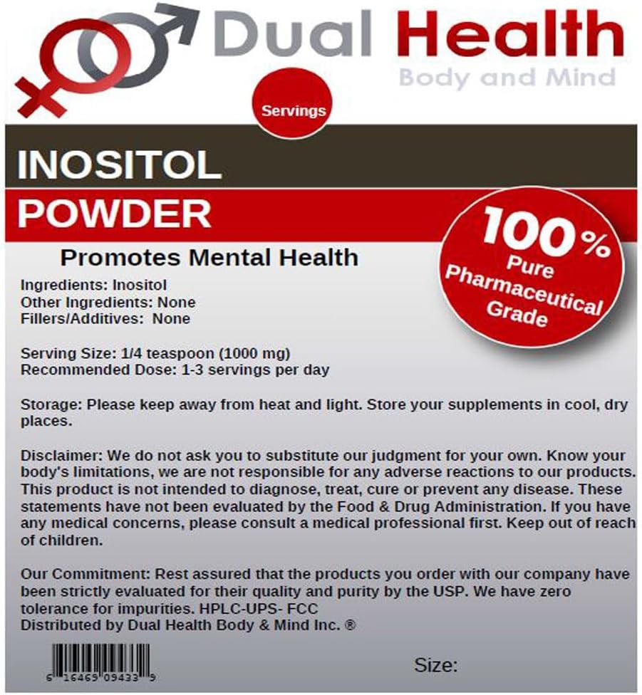 Dual Health Body & Mind Inositol Powder (227 g) - Pure Vitamin B8, 1000mg per Serving - görsel 3