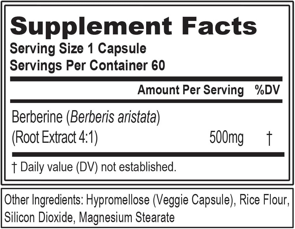 Evlution Nutrition Berberine 500mg - Vegan, Non-GMO, 60 Veggie Capsules - görsel 2