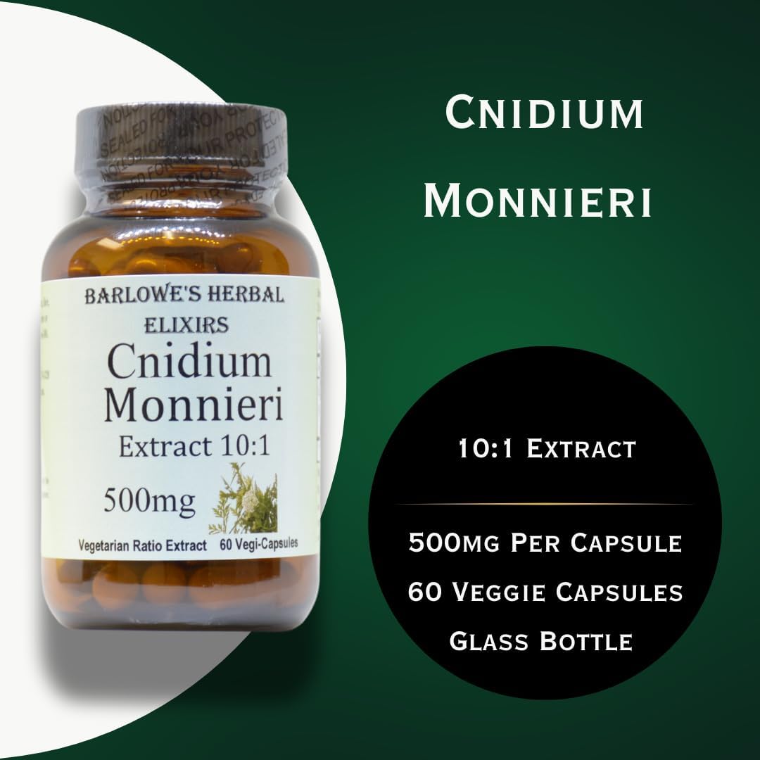 Barlowe's Herbal Elixirs Cnidium Monnieri Supplement | 50:1 Extract | 500mg Per Capsule | 60 Vegan Capsules | Stearate-Free, Gluten-Free, Pure Formula in Glass Bottles - görsel 3