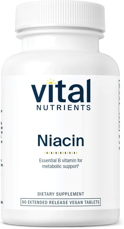 Vital Nutrients Niacin 500mg Timed-Release Supplement - 90 Tablets