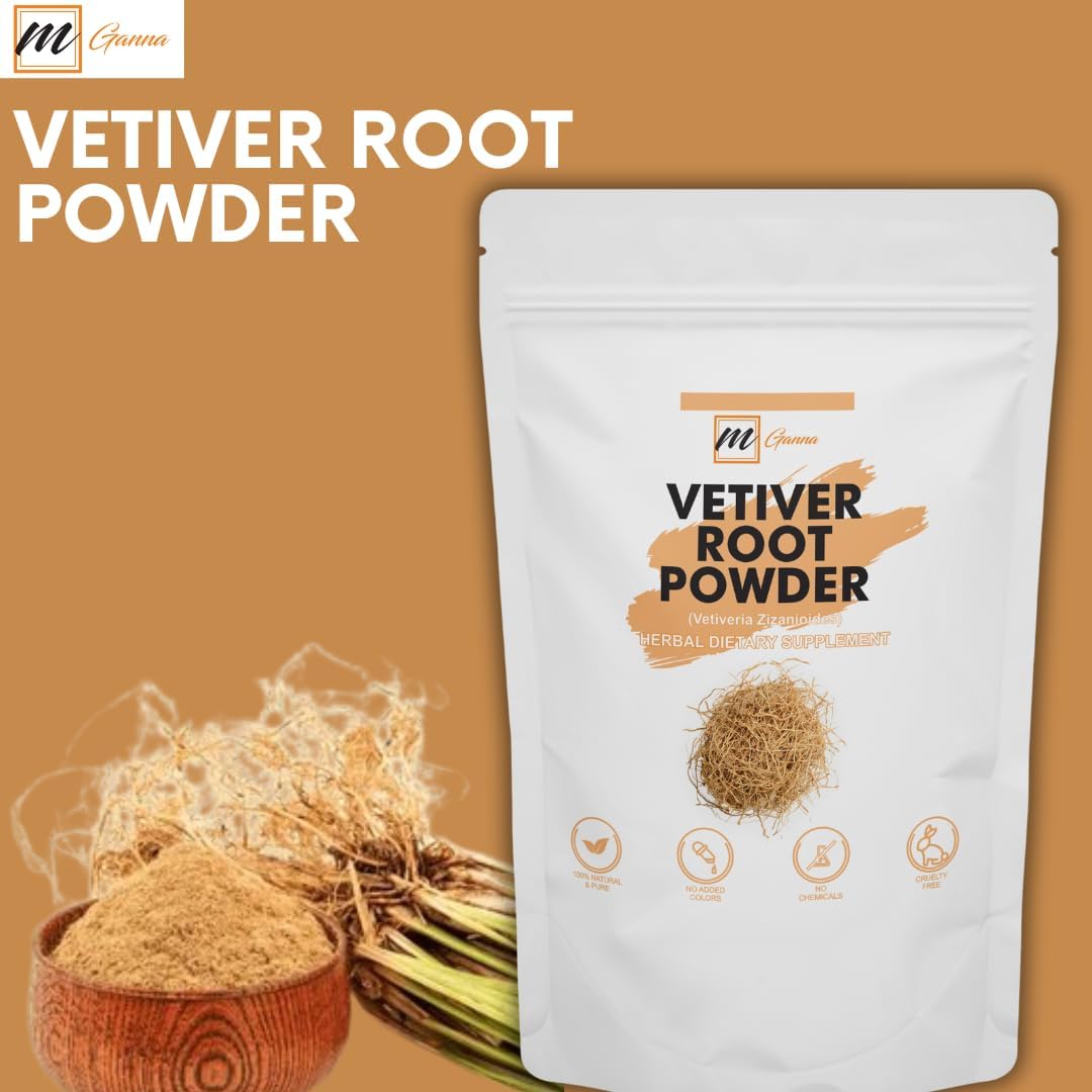 mGanna 100% Natural Vetiver Root Powder (Vetiveria Zizanioides) - 227g - görsel 3