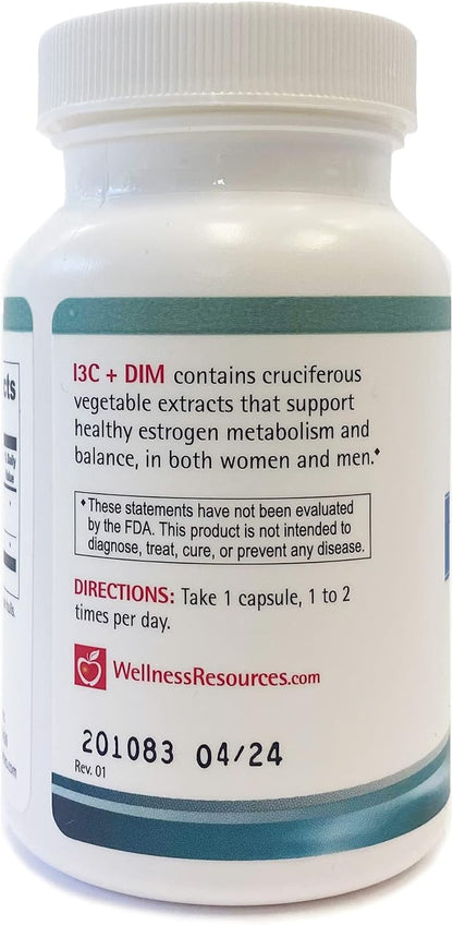 Wellness Resources I3C + DIM: Oestrogen Metabolism & Detoxification Support (60 Capsules)