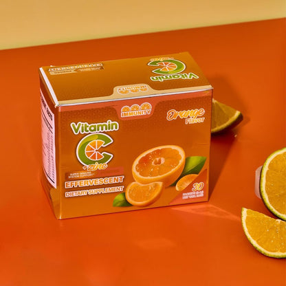 Vitamin C + Zinc Immune Support Powder – Effervescent Orange Flavour – 30 Sachets