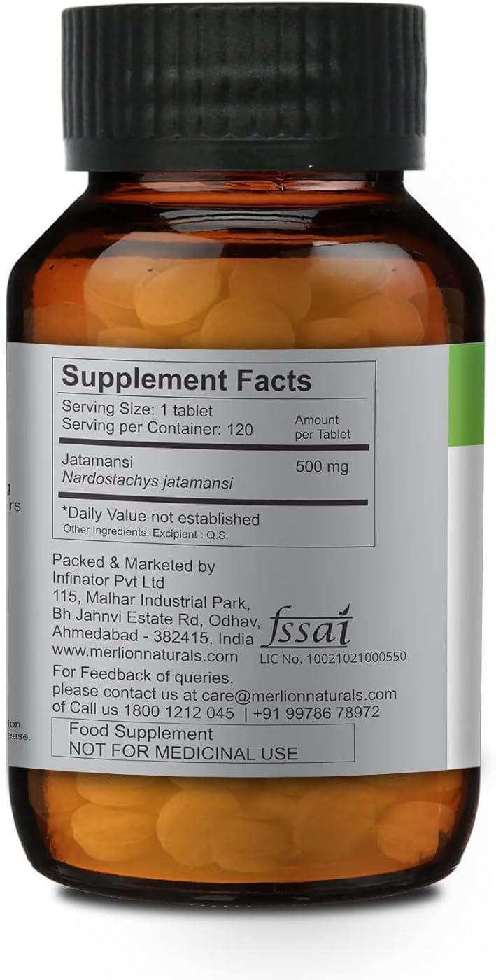 Sheltr Jatamansi Tablets, Nardostachys jatamansi, All Natural, Pure Herbs 500mg x 120 Tablets - görsel 3