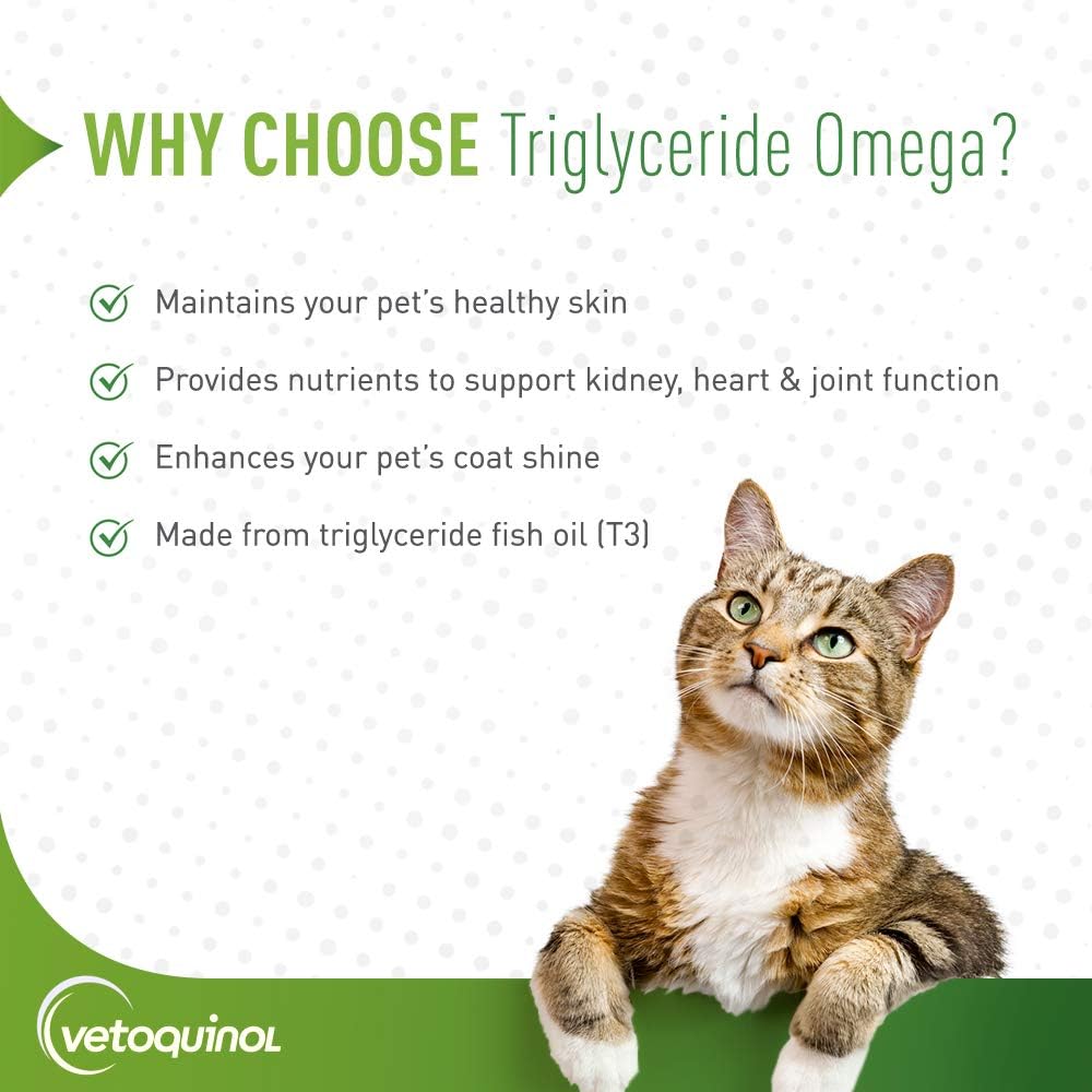 Vetoquinol Triglyceride OMEGA - Fish Oil for Dogs & Cats - Supports Healthy Skin, Coat & Normal Immune Response - Supplement with Vitamin Blend for Heart, Eye, Bone & Muscle Support - 8 oz (Pack of 2) - görsel 3