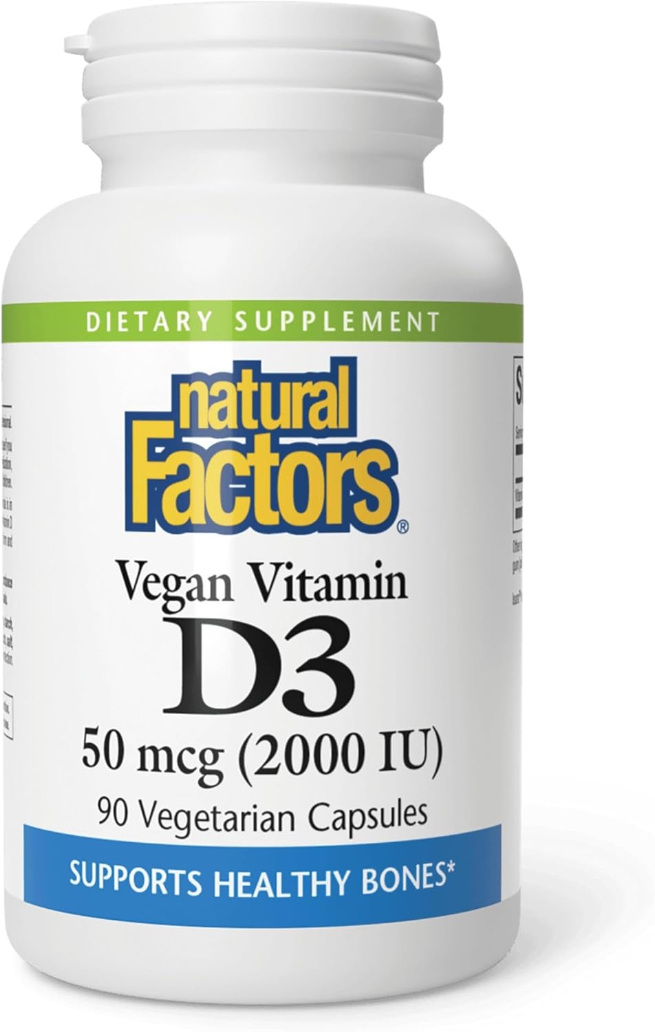 Natural Factors Vegan Vitamin D3 2000 IU - 90 Capsules - görsel 1