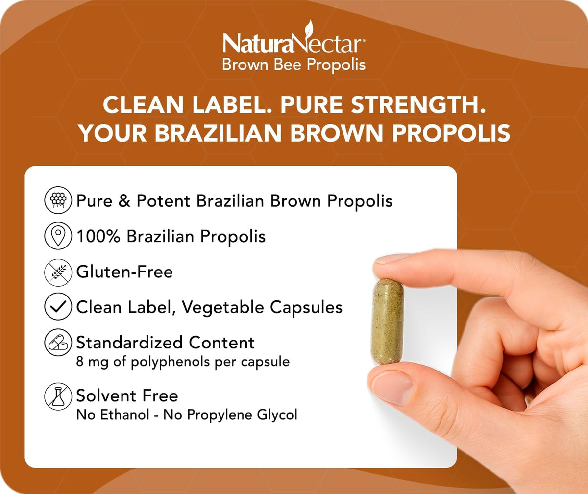 NaturaNectar Brown Bee Propolis – NSF Certified – 60 Capsules - görsel 2