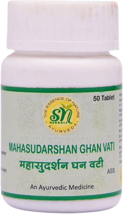 Mahasudarshan Ghan Vati - Traditional Ayurvedic Herbal Tablets, 50 Tablets