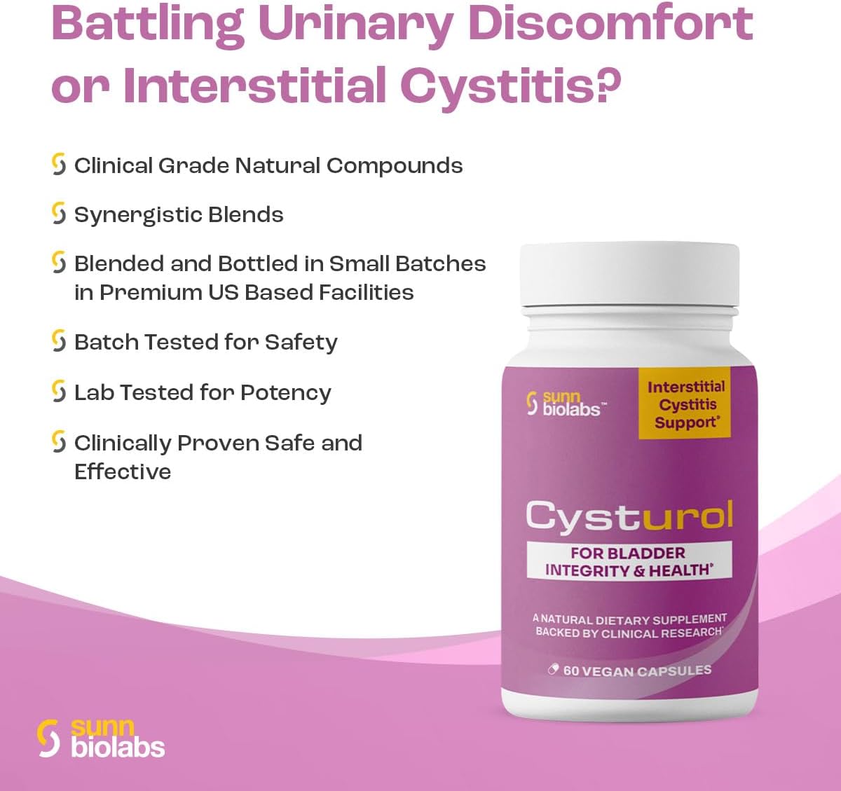 CYSTUROL® Bladder Support Supplement for Interstitial Cystitis (IC), Bladder Pain and Urinary Tract Health - görsel 4