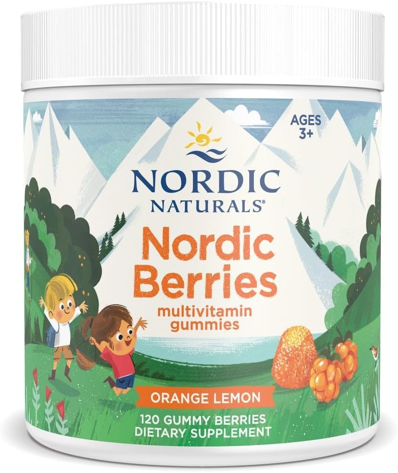 Nordic Naturals Nordic Berries, Cherry Berry – 120 Gummy Berries – Multivitamin for Children Aged 3+ - görsel 1