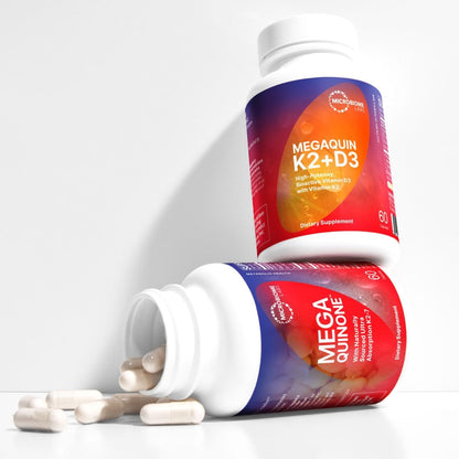 Microbiome Labs MegaQuin D3 + K2 - High Strength Vitamin D3 5000 IU & K2 MK-7 Supplement