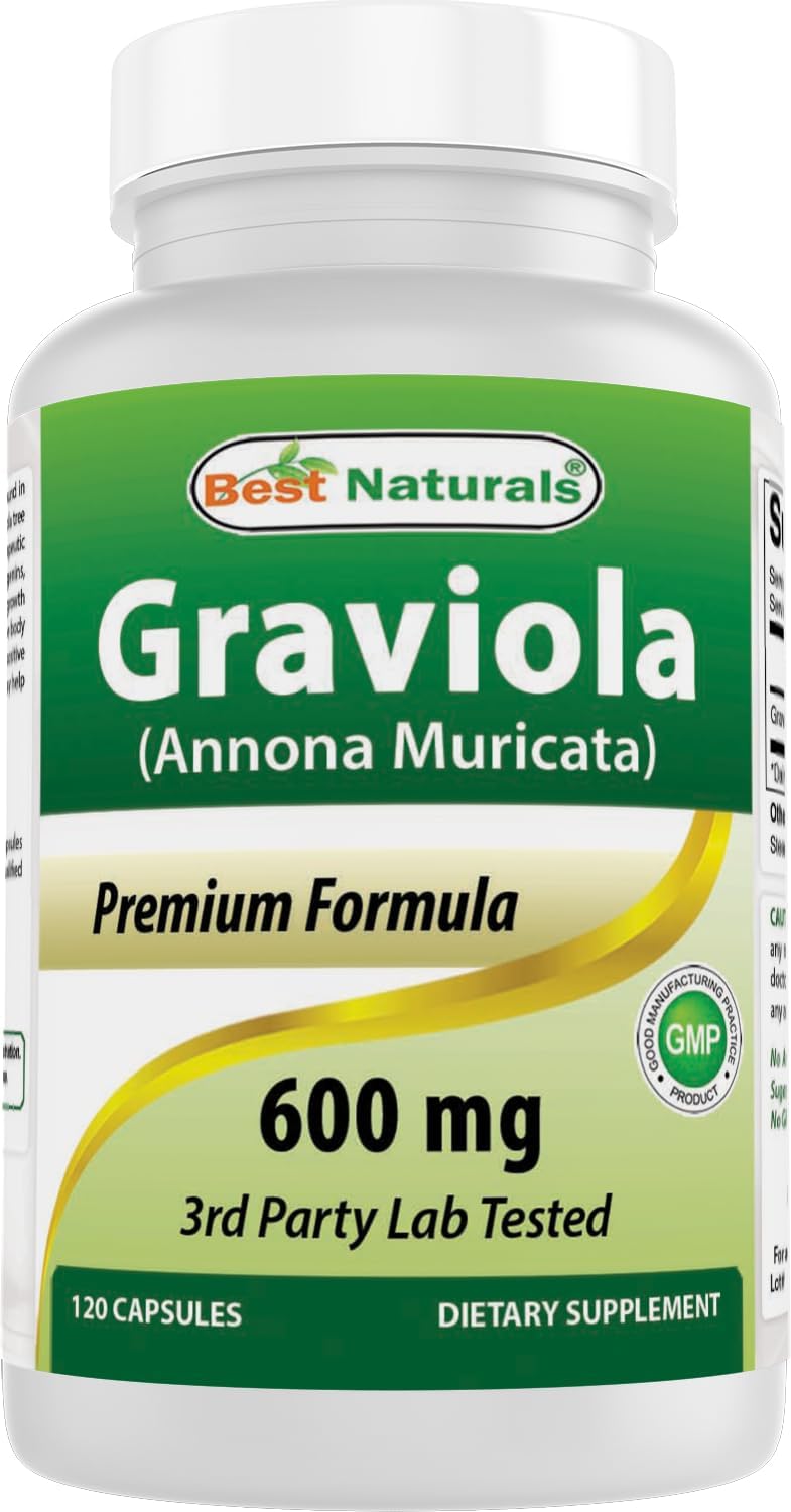 Best Naturals Graviola Capsules, Annona Muricata, 600 mg, 120 Capsules - görsel 1