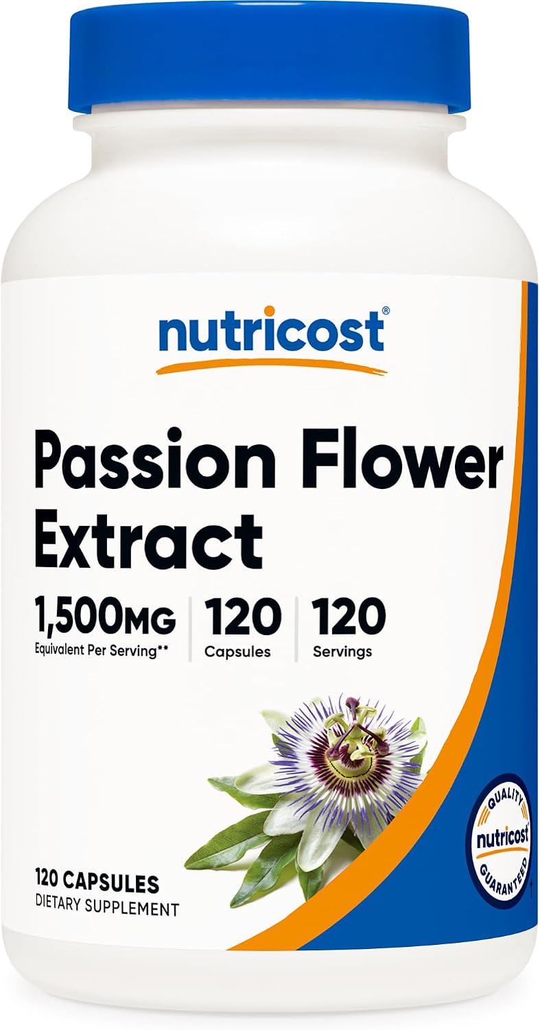 Nutricost Passion Flower Extract - 375mg 4:1 Extract, 120 Capsules - Gluten-free, Non-GMO, Vegetarian Friendly - görsel 1