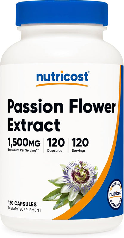 Nutricost Passion Flower Extract - 375mg 4:1 Extract, 120 Capsules - Gluten-free, Non-GMO, Vegetarian Friendly