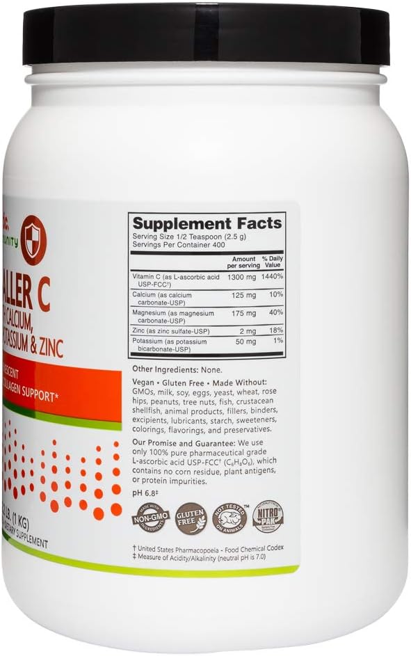 NutriBiotic Hypo-Aller C Powder - Buffered Vitamin C with Minerals, 1 kg - görsel 3