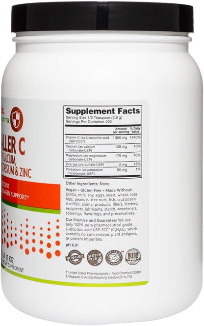NutriBiotic Hypo-Aller C Powder - Buffered Vitamin C with Minerals, 1 kg