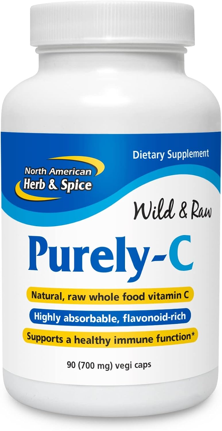 NORTH AMERICAN HERB & SPICE Purely-C - 90 Capsules, Pack of 2 - Supports Normal Immune Function - Camu Camu Berries, Wild Berries, Rose Hips - Non-GMO - 60 Servings - görsel 1