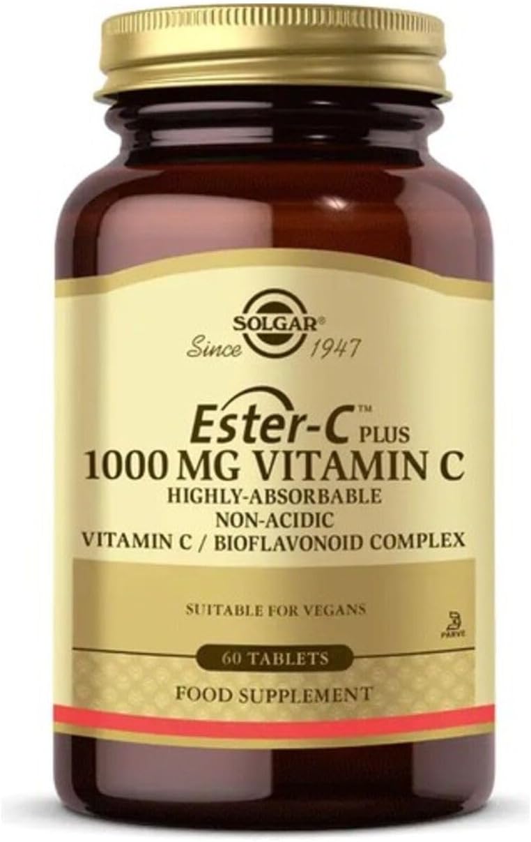 Solgar Ester-C Plus 1000 mg Vitamin C Tablets, 60 Tablets – Gentle on the Stomach, Non-Acidic, Immune Support - görsel 1