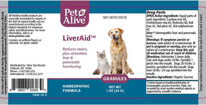 PetAlive LiverAid Granules - Homeopathic Liver Support for Dogs and Cats
