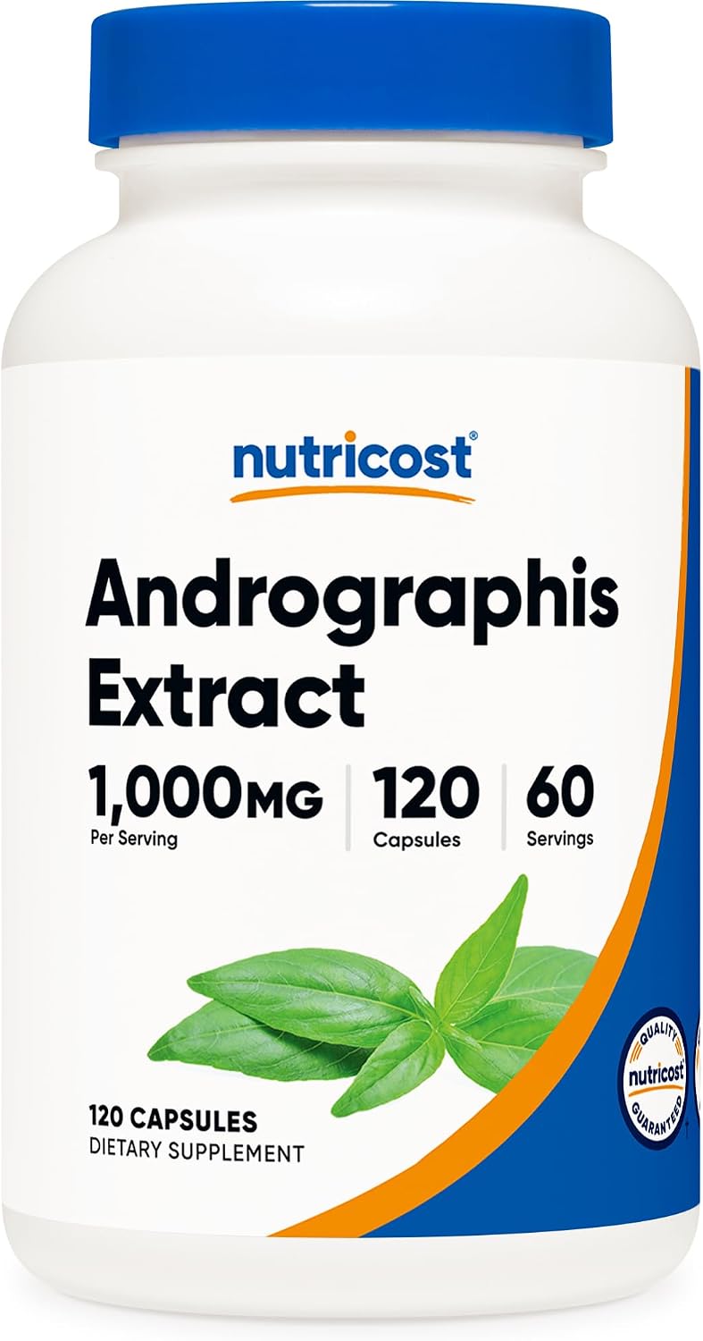 Nutricost Andrographis Extract Capsules (1000mg) – 120 Vegetarian Capsules - görsel 1