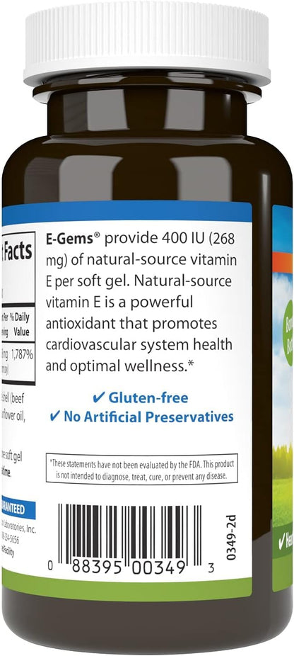 Carlson - E-Gems 400 IU (268 mg), Natural-Source Vitamin E, Supports Cellular Health, 140 Soft Gels