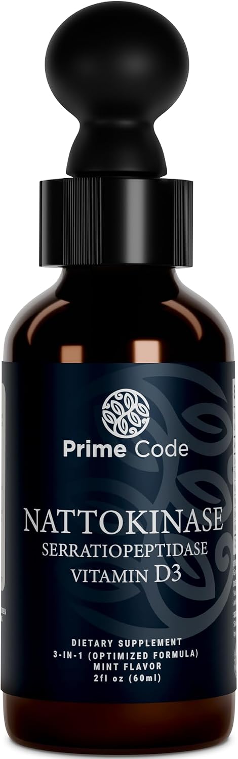 Prime Code Nattokinase & Serratiopeptidase Liquid Drops with Vitamin D3, Non-GMO, Gluten-free - görsel 4