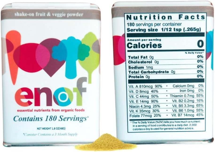 ENOF Organic Fruit and Vegetable Powder Supplement – 180 Servings, 3-Month Supply - görsel 2
