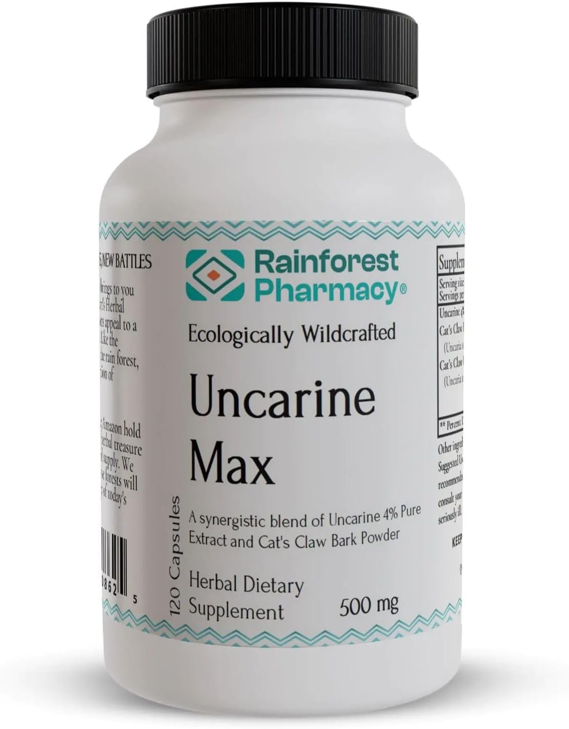 Uncarine Max Cat’s Claw Capsules 500mg, 120 Vegetarian Capsules - görsel 1