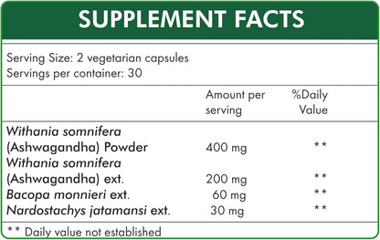 Stress Hrx, Ashwagandha Supplement Capsules, 600 mg, 60 Count