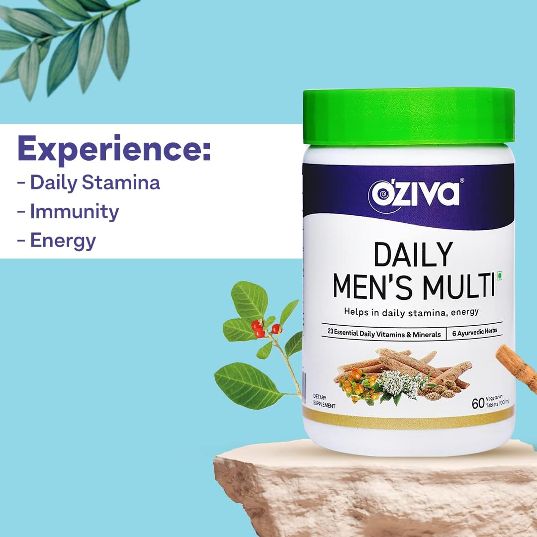 OZIVA Daily Men’s Multivitamin with Ashwagandha & 23 Minerals – 60 Veg Capsules - görsel 2