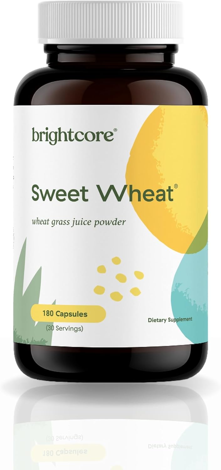 Brightcore Nutrition Sweet Wheat - Super Greens with Digestive Enzymes, 180 Capsules - görsel 1