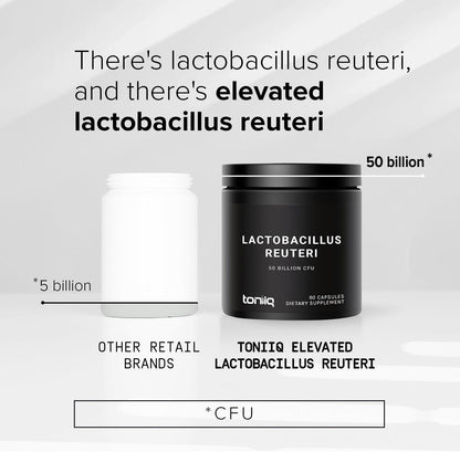 Toniiq Lactobacillus Reuteri Probiotic – 50 Billion CFU – 60 Vegetarian Capsules