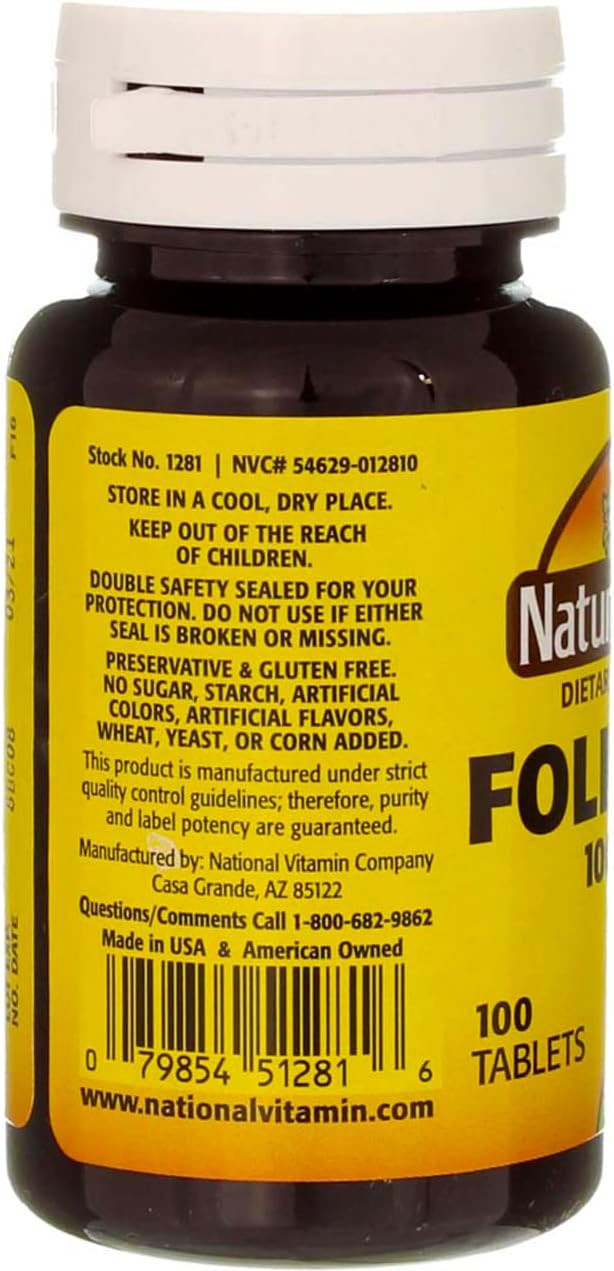 Nature's Blend Folic Acid 1000mcg Tablets, 200 Count (2-Pack) - görsel 2