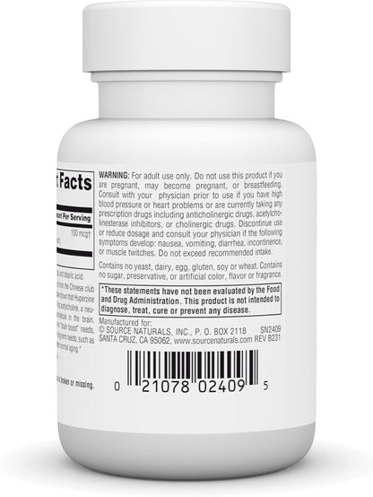 Source Naturals Huperzine A for Learning & Memory* - 100 mcg, 60 Tablets