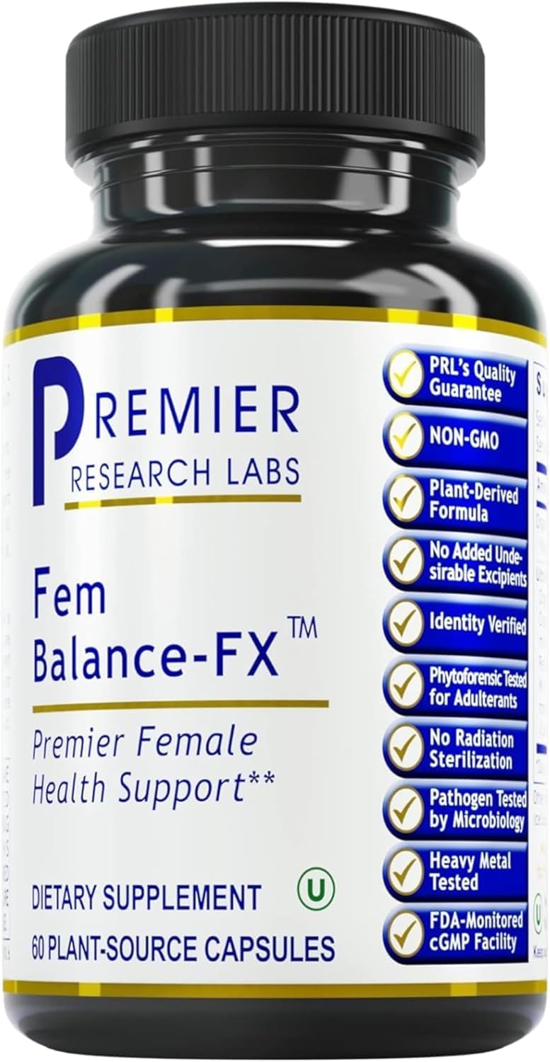 Premier Research Labs Fem Balance FX – Organic Chasteberry Supplement for Hormone Balance, 60 Vegetarian Capsules - görsel 1