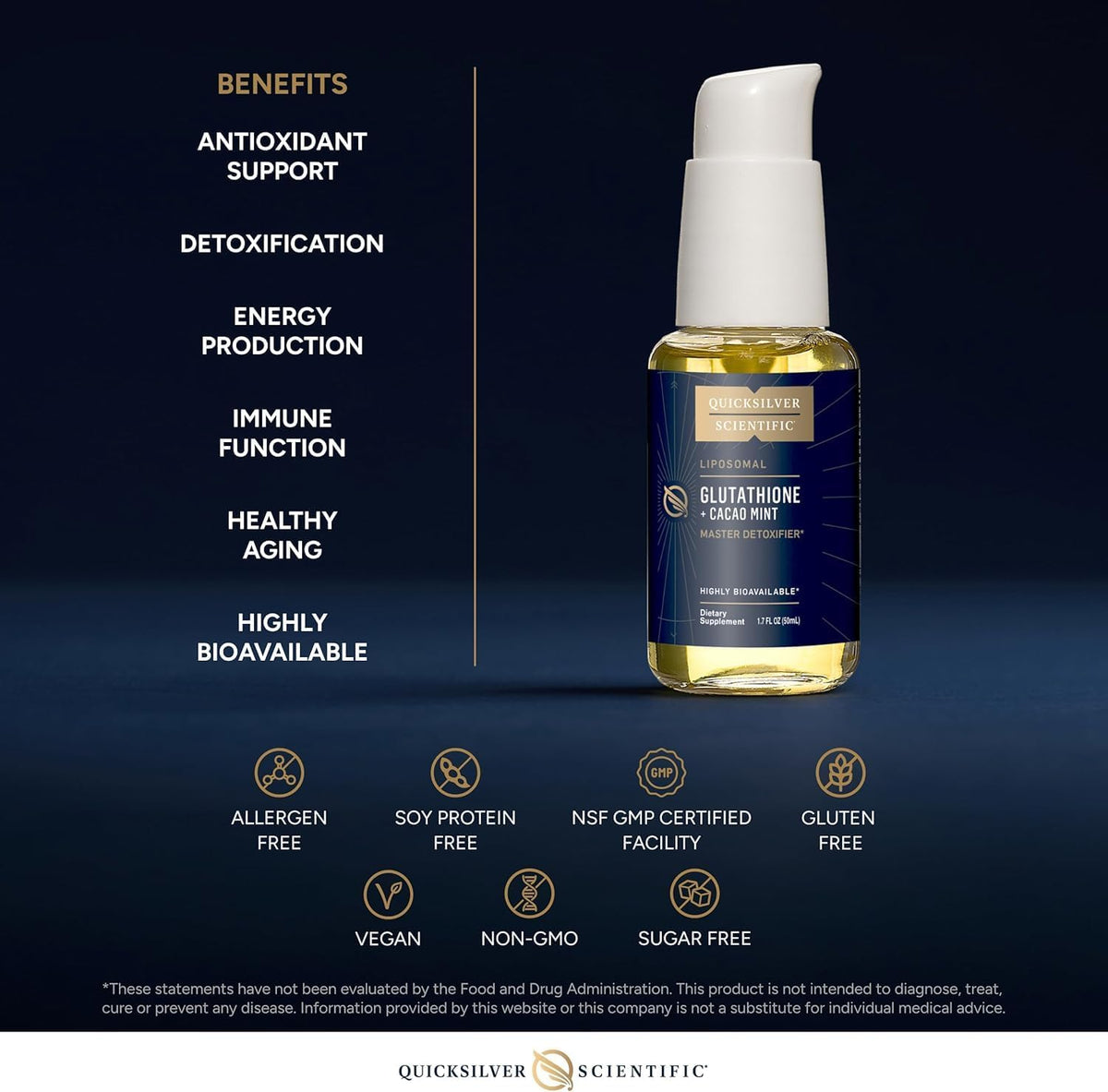 Quicksilver Scientific Liposomal Glutathione - Cacao Mint (50 ml) - görsel 4