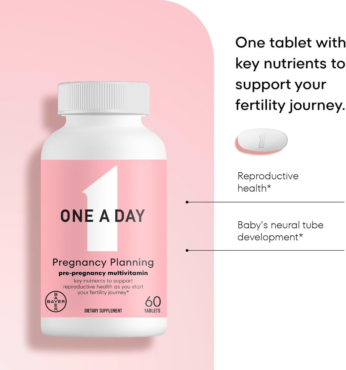 One A Day Pregnancy Planning Prenatal Multivitamin – 60 Tablets - görsel 6