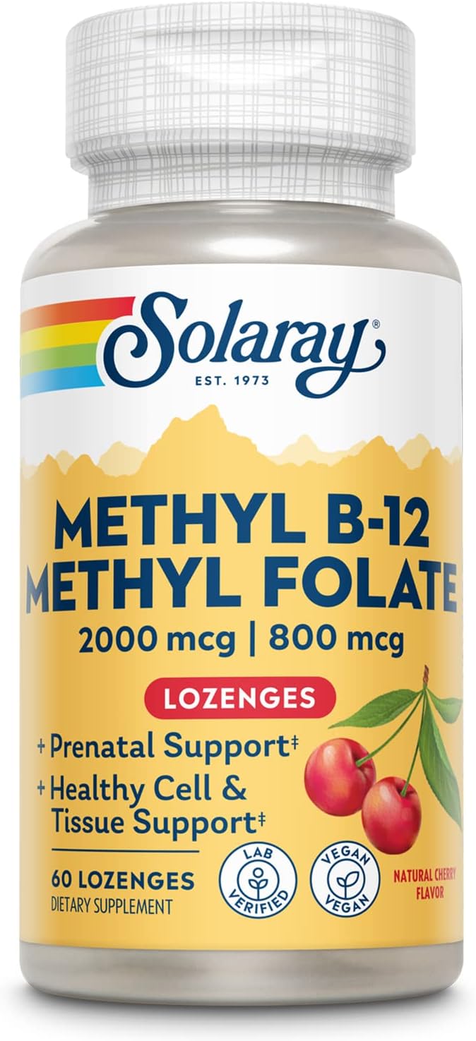 SOLARAY B-12 + Methyl Folate Lozenges - görsel 1