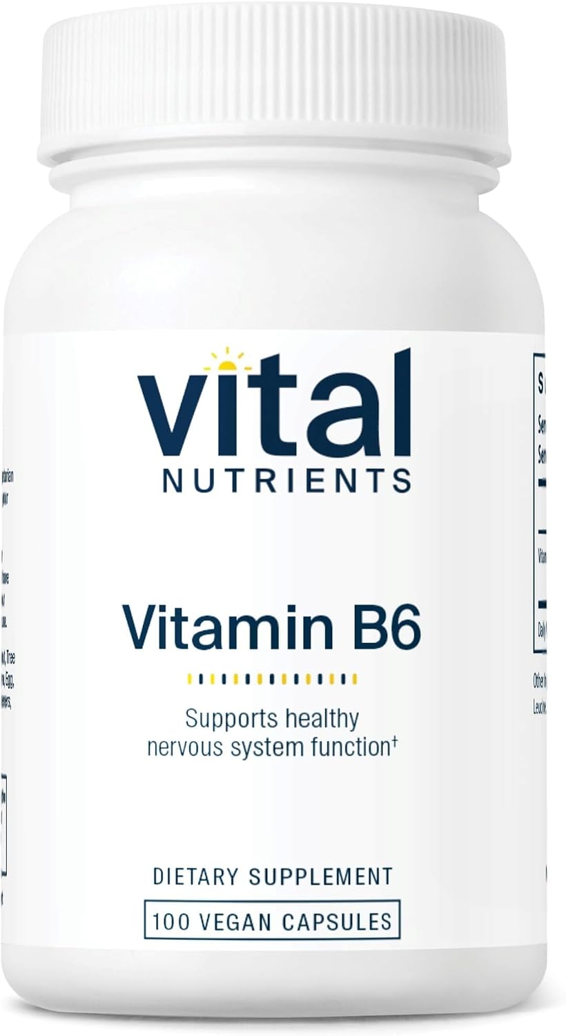Vital Nutrients Vitamin B6 – 100 mg Pyridoxine HCl, 100 Capsules - görsel 1